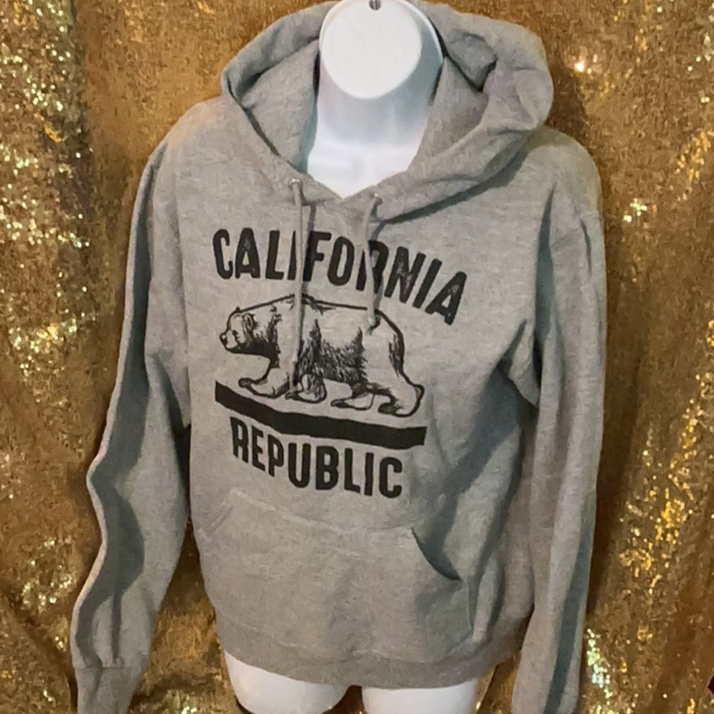 California Republic Gray Graphic Pullover Hoodie